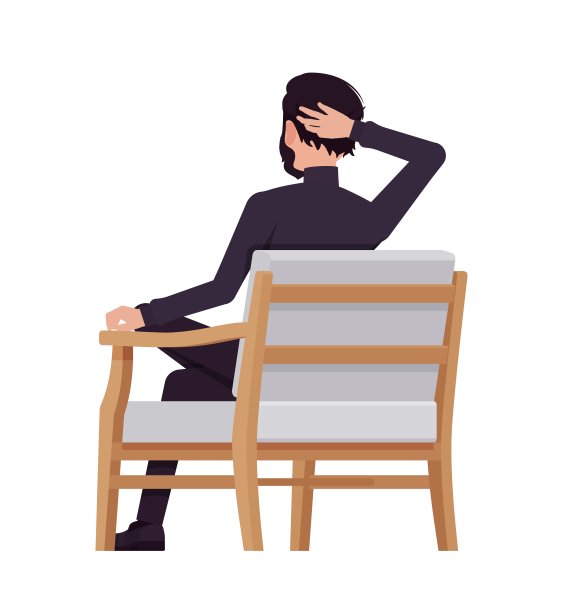 商人，商务东车厢黑色高领毛衣，扶手椅坐在后面图片下载