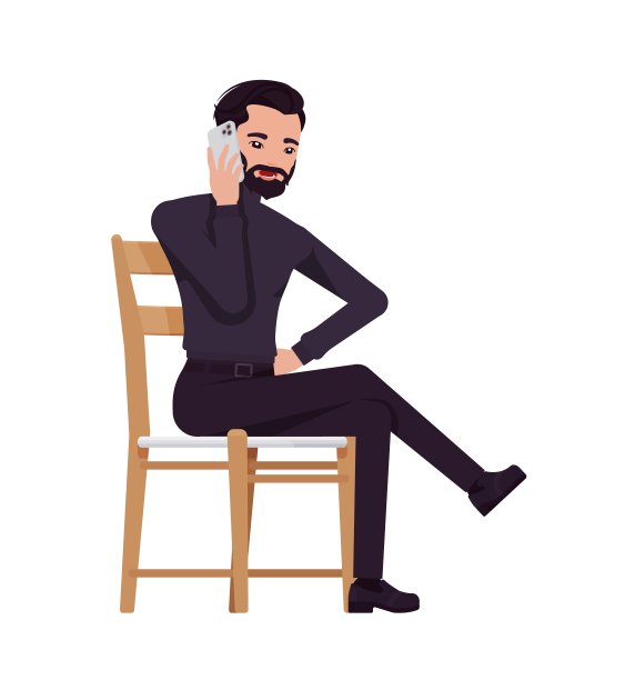 商人，商务动机演讲者，黑色高领椅坐电话交谈图片下载