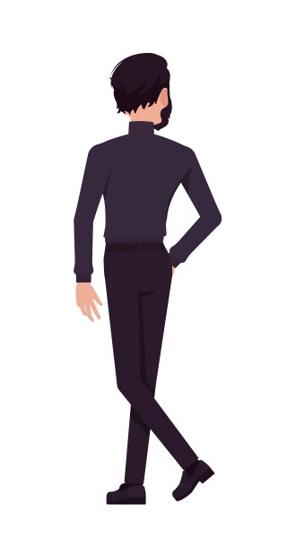 商人，商务东客车，黑色高领毛衣，走自信的姿势后面图片下载