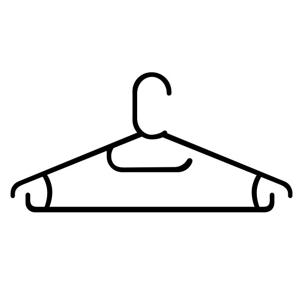 造型简约的塑料衣架。衣架图标。图片下载