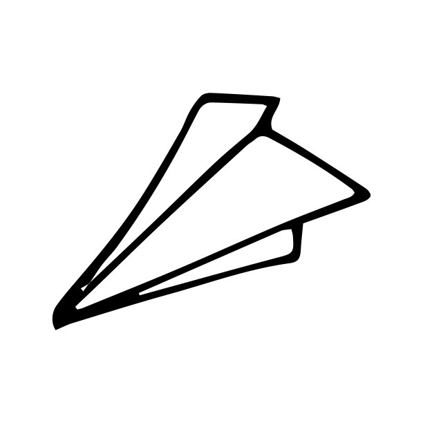 矢量元素涂鸦飞机从纸折叠。图片下载