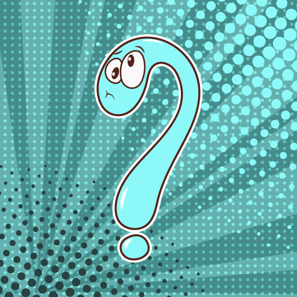 问号背景波普艺术groovy卡通设计网页，印刷。向量图片下载