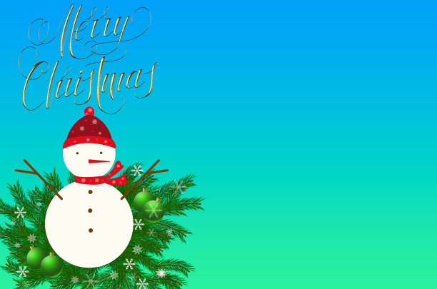 新年快乐，圣诞快乐!可以用作明信片，互联网横幅或传单。插图有文字的空间，复制的空间。图片下载