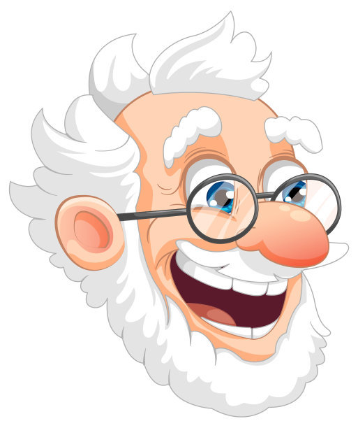 爷爷头卡通孤立图片下载