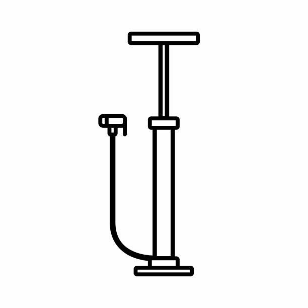 自行车，自行车空气手泵图标矢量插图图片下载