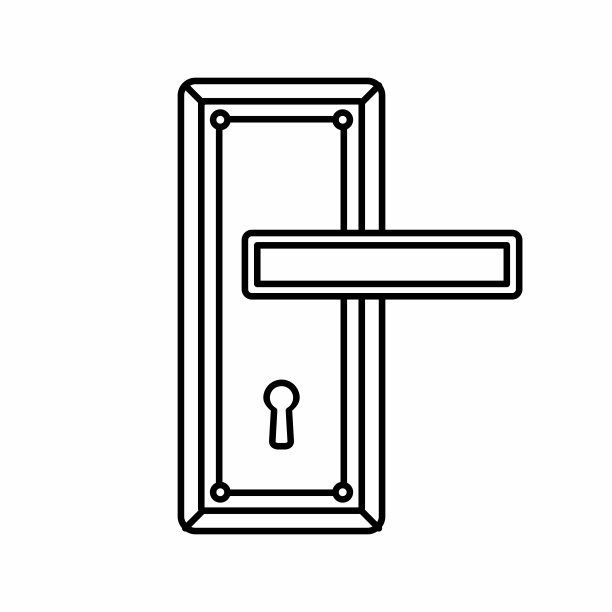 门把手提纲图标矢量插图图片下载