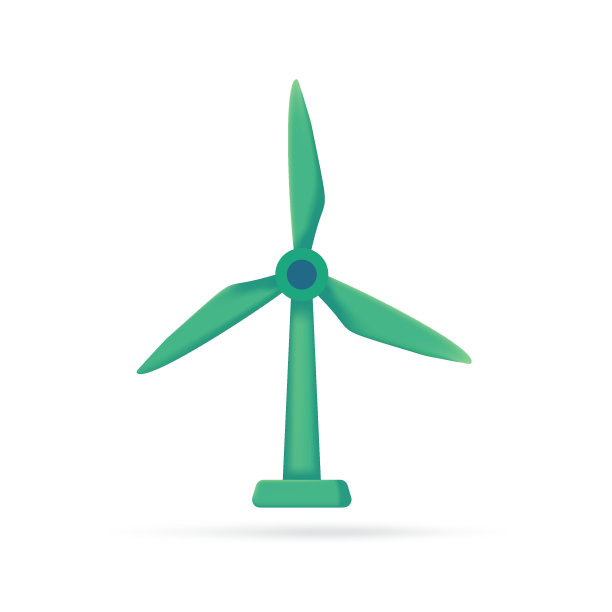 风车。风力发电概念。三维演示图片下载
