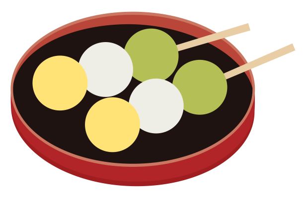 日本赏月的三色饺子。图片下载