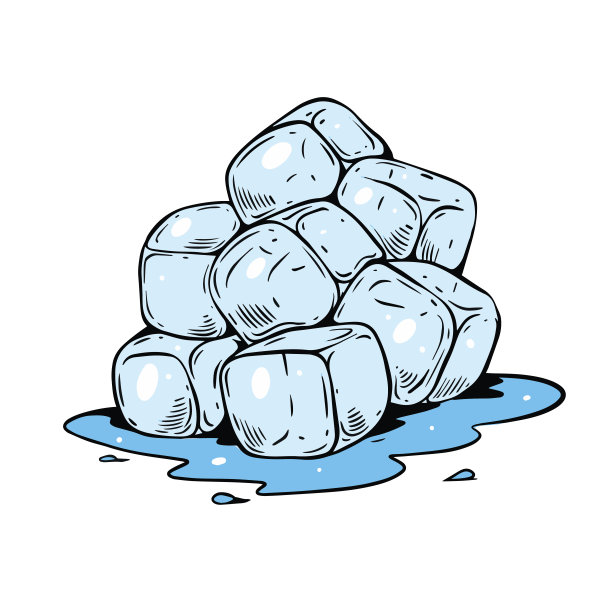 彩色冰块在卡通风格矢量艺术插图图片下载