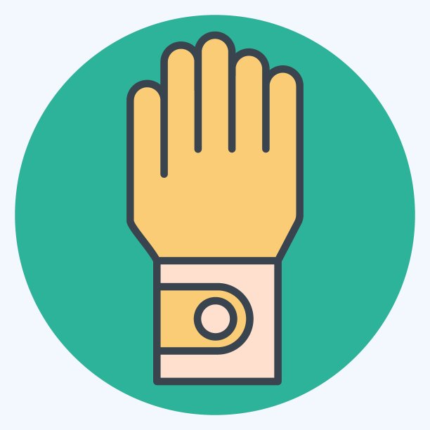 图标手套。与高尔夫球有关的标志。颜色搭配风格。简单的设计可编辑。简单的说明图片下载