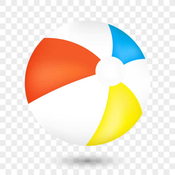 彩色条纹沙滩球，矢量插图。图片下载