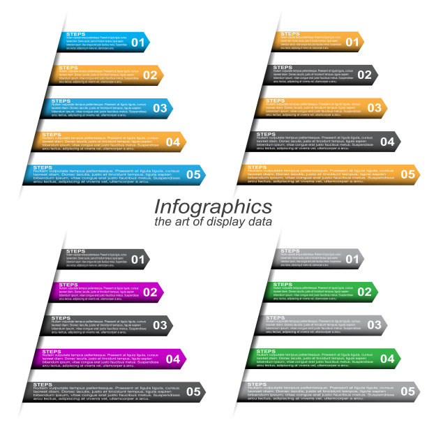 收集信息图表设计模板。想法显示信息，排名和统计。图片下载