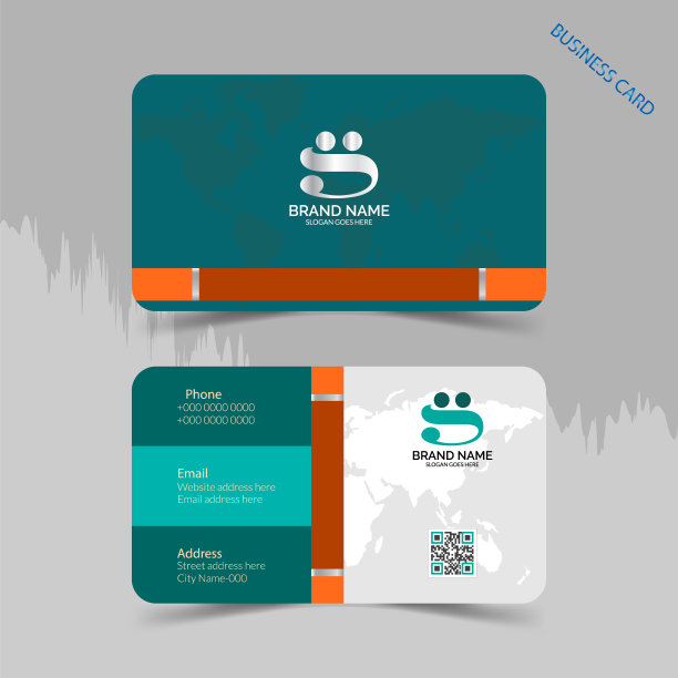 矢量优雅最小的名片模板设计与模型图片下载