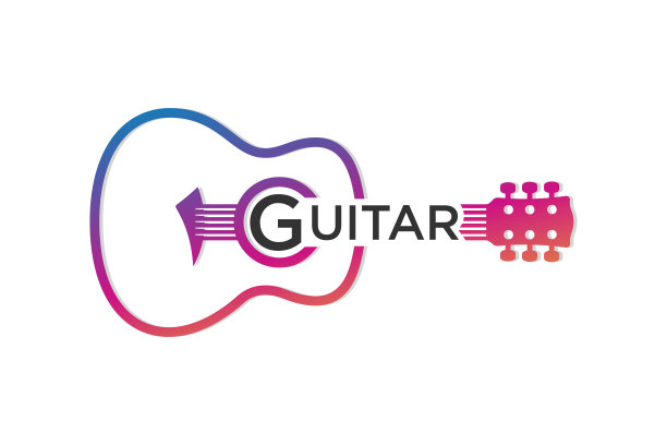 吉他设计矢量股票插图。现代音乐图片下载
