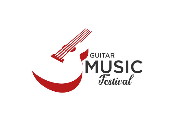 吉他设计矢量股票插图。现代音乐图片下载