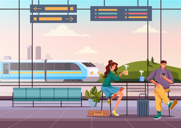 火车站地铁概念铁路。矢量设计图形说明图片下载