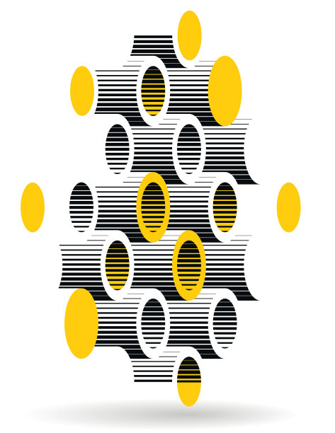 圆柱体图案矢量抽象三维等距背景，几何壁纸具有节律性结构，构造主题，设计创意十足。图片下载