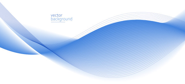 流畅流动的波浪形状与梯度矢量抽象背景，浅蓝色设计曲线线条能量运动，放松音乐声音或技术。图片下载