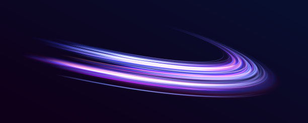 霓虹彩色发光线背景，高速光尾效果。图片下载