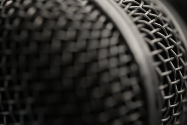 微距摄影，金属麦克风，纹理图片下载