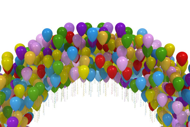 一组彩色充气气球图片下载