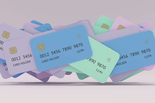 有色信用卡，金融和技术背景图片下载