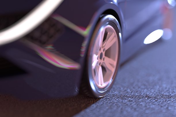 汽车开在有夜灯的路上图片下载