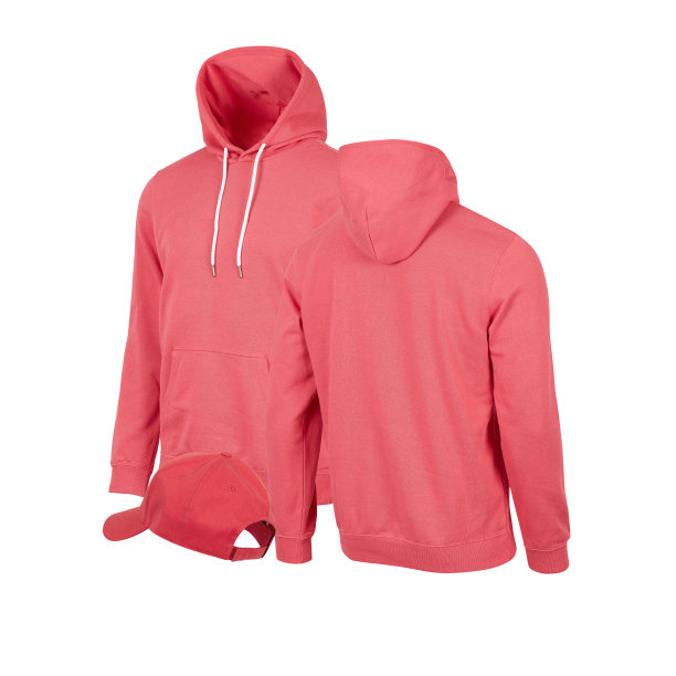 长袖连帽衫和红帽孤立的白色背景与剪辑路径图片下载