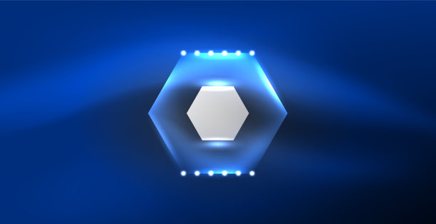霓虹六边形背景高科技设计图片下载