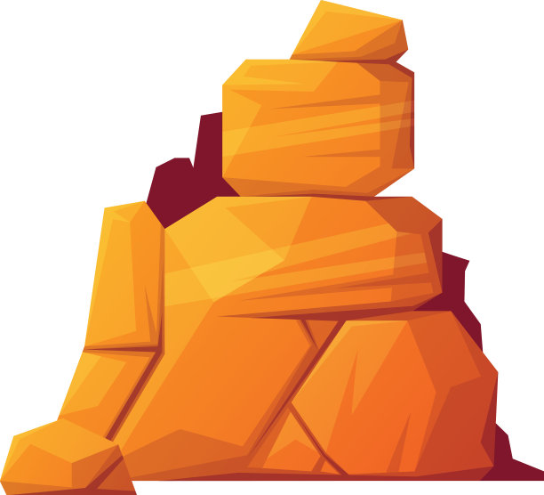 岩石和巨石堆积成沙漠景观图片下载