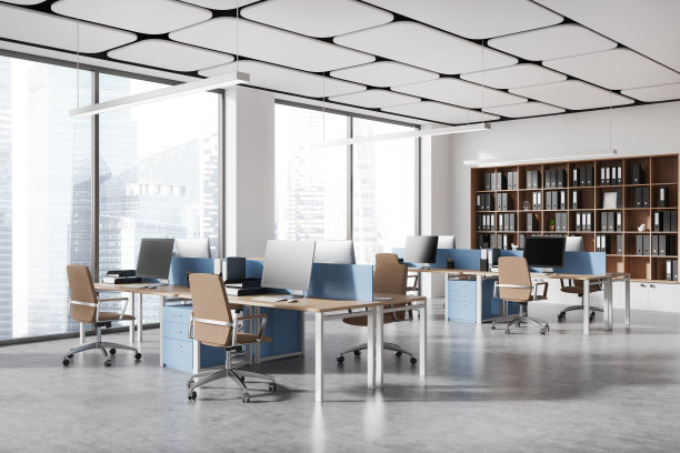 白色开放空间办公角落图片下载