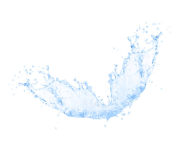 蓝水飞溅孤立在白色图片下载