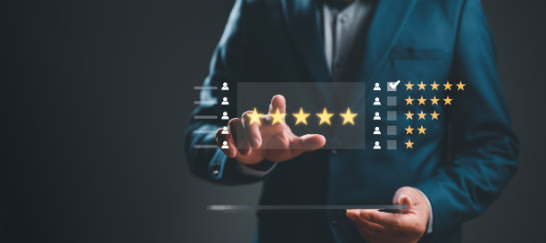 用户通过在线申请对服务体验进行评分，客户评论满意度反馈调查概念，客户可以对服务质量进行评价，从而得出企业的声誉排名。图片下载