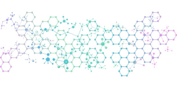 由六边形、线条和圆点组成的抽象元素，用于医学人工智能的设计图片下载