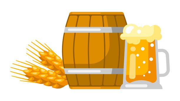 带有啤酒物品的徽章。啤酒节或啤酒节。图片下载