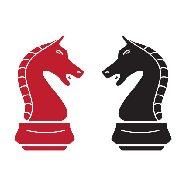 马象棋细线矢量图标。平面图标孤立的背景。矢量插图EPS 10。图片下载