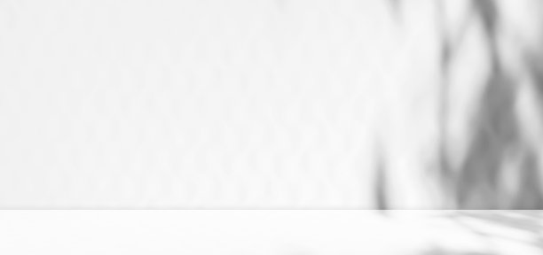 背景阴影白光植物叶子在工作室房间的桌子产品，灰色墙壁地板梯度背景，3d抽象从窗口的房子在舞台上，讲台极简优雅的夏季美学，纹理自然图片下载