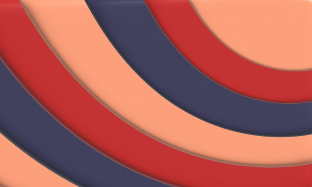 抽象的红色和蓝色曲线设计柔和的条纹背景。3 d演示。图片下载