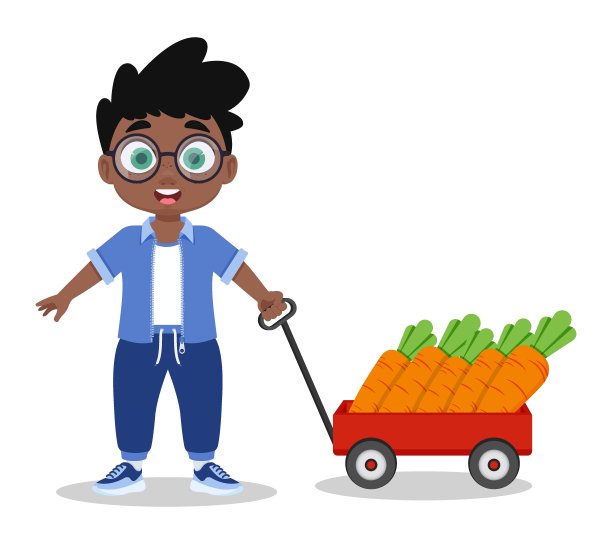 收获胡萝卜的孩子图片下载