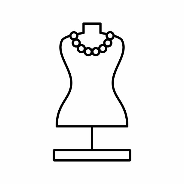 人体模型项链轮廓图标矢量插图图片下载