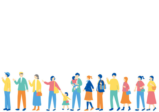 人们排队的插图图片下载