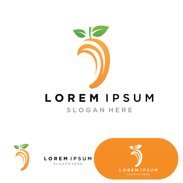 芒果水果标志矢量插图设计模板。芒果扁平的风格。芒果图标。芒果和健康水果设计，现代风格。矢量图图片下载