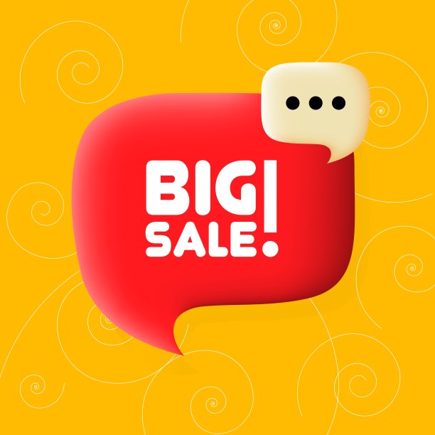 大促销横幅。演讲泡沫与大销售文本。经营理念。3 d演示。螺旋的背景。矢量线图标的业务和广告图片下载