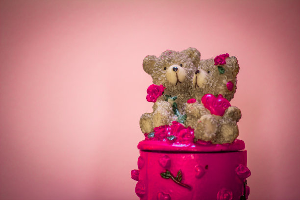 可爱的拥抱熊是爱情和浪漫的象征。用于情人节图片下载