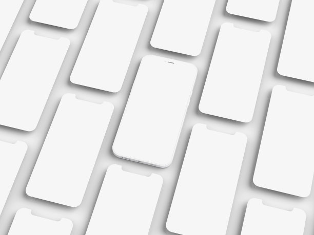 白色的智能手机和浅色背景下的保护玻璃图片下载