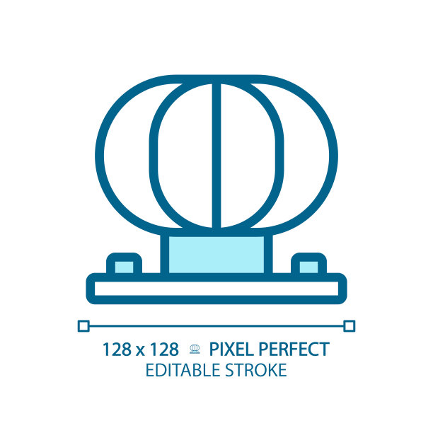 屋顶通风口浅蓝色图标图片下载