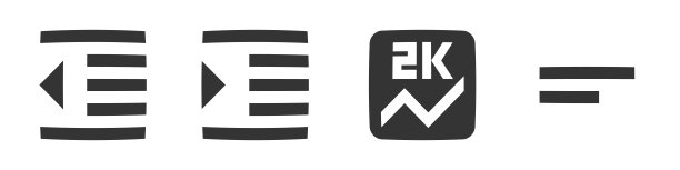 一组4个图标编辑器。细线图标的矢量插图。设置质量图标。线性图标集。图片下载