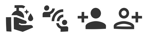 一套4个图标的社交网络。现代细线图标。款式时髦。线性图标集。图片下载