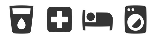 一套4个图标地图。线图标集合。款式时髦。线性符号集。图片下载