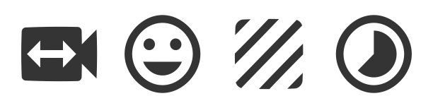 一组4个图标图像。线图标集合。勾勒出孤立的标志。线性图标集。图片下载